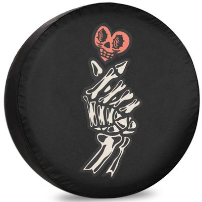 Boat Trailer Tire Covers Finger Love Sign RV Camping Accessories for Spare Tire Weatherproof Universal for Trailer Van SUV Travel Trailer 12" 13" 14" 15" 16" 17 Inch