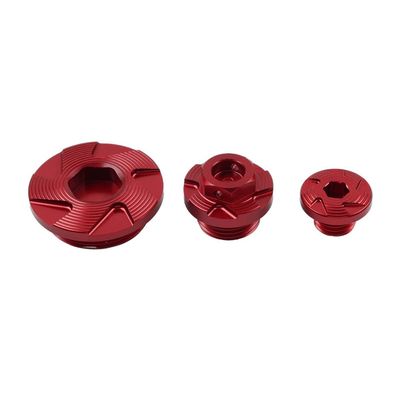 Lirun 3pc CNC Aluminum ?Oil Filler Cap Screw Cover Plug Red For ?For Kawasaki KLX450R?KX450/250 Motorbike