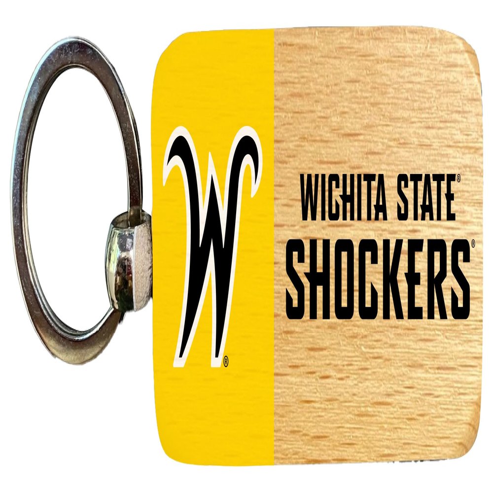 R and R Imports Wichita State Shockers 2.5 x 1-Inch Wooden Keychain Officially Licensed Collegiate Product Single