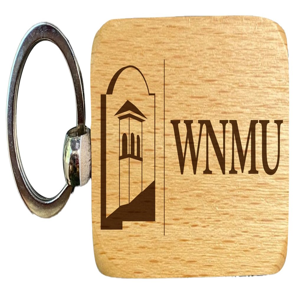 R and R Imports Western New Mexico University 2.5 x 1-Inch Engraved Wooden Keychain Officially Licensed Collegiate Product Single Unit