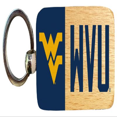 R and R Imports West Virginia Mountaineers 2.5 x 1-Inch Wooden Keychain Officially Licensed Collegiate Product Single