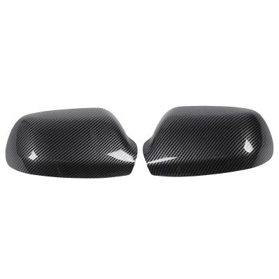 Rearview Side Mirror, Pair Carbon Fiber Mirror Cover Fadeless for Car
