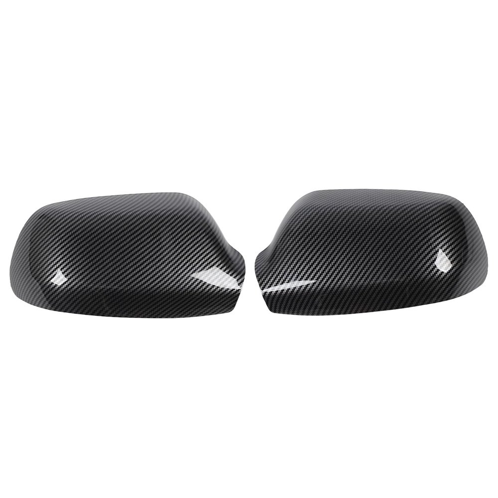 Rearview Side Mirror, Pair Carbon Fiber Mirror Cover Fadeless for Car