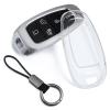 MIHUMIMO Car Key Fob Cover Case Keychain Ring Compatible with Hyundai Tucson Sonata Santa Fe Cruz Palisade IONIQ 5 Nexo (Clear Transparent) view 1