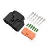 A ABSOPRO 6 Pin Parking Assist Sensor Connector Plug 0.6mm Series Female Wire Terminal Connector for Hyundai for Kia Plastic Black Orange 1 Set view 1
