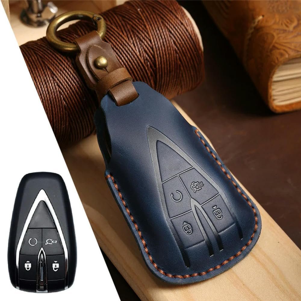 ONNAT Car Leather Keyring Shell Case Key Fob Cover Case, for Changan CS35PLUS CS55PLUS CS75PLUS 2019, Key Fob Holder Case Cover