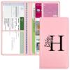 YeeCASE Car Registration and Insurance Holder, Car Document Holder with Closure, Pink with Letters Wallet Case Auto Vehicle Car Accessories for Women and Men view 1