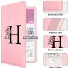YeeCASE Car Registration and Insurance Holder, Car Document Holder with Closure, Pink with Letters Wallet Case Auto Vehicle Car Accessories for Women and Men view 4