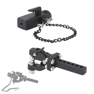 AMK 1/10 Scale RC Trailer Hitch Tow Hook, RC Trailer Hitch Receiver for RC Crawler Redcat GEN 8 Scout II CC01 TF2 TRX4 Axial SCX10 90046 (Complete Set)
