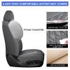 COMFDRIVE Car Seat Covers Full Set,Faux Leather Seat Covers for Cars, Car Seat Protector Waterproof, Non-Slip,Bright and Shiny seat Covers Make Your Vehicle Look, 5Seaters,Full Set,Gray view 2
