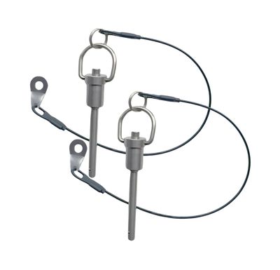 2pcs Stainless Steel Ring Quick Release pin, Grip Button Lock pin Ball Lock pin with Safety Rope (Dia:1/4, L:3/4in)