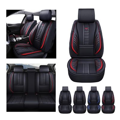 Niscarda for Ford F-150 2016 Car Seat Covers, Customized seat Covers Premium Leather Waterproof Stain-Resistant Easy to Install (Full Set, Black&Red)