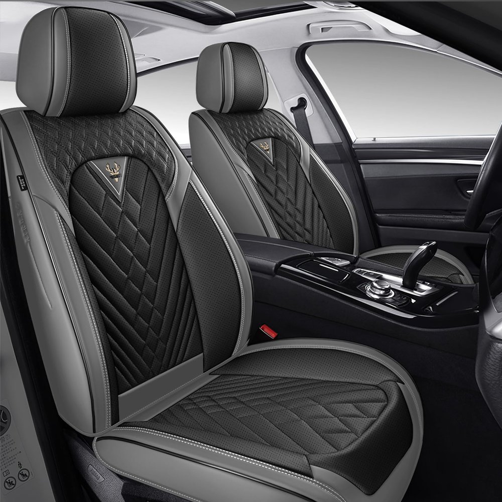 Arocx Front Set Seat Covers for Lexus CT 200h 2011-2017, Black-Gray