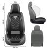 Arocx Front Set Seat Covers for Lexus CT 200h 2011-2017, Black-Gray view 2