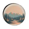 Camping Spare Tire Cover 14 Inch Mountain Adventure Wheel Tire Cover Waterproof Sun Protection Woodland Adventure for Fit for SUV Truck Travel Trailer view 1