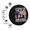 YIWUOUFA Spare Tire Cover I Stand for The Flag and Kneel for The Cross Weatherproof Universal Wheel Protectors Camper Tire Covers for Trailer Rv Travel 14"" 15"" 16"" 17"" TC631 view 3
