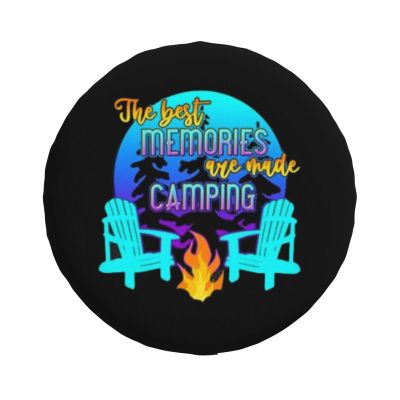YIWUOUFA Spare Tire Cover The Best Memories are Made Camping Weatherproof Universal Wheel Protectors Camper Tire Covers for Trailer Rv Travel 14"" 15"" 16"" 17"" TC798