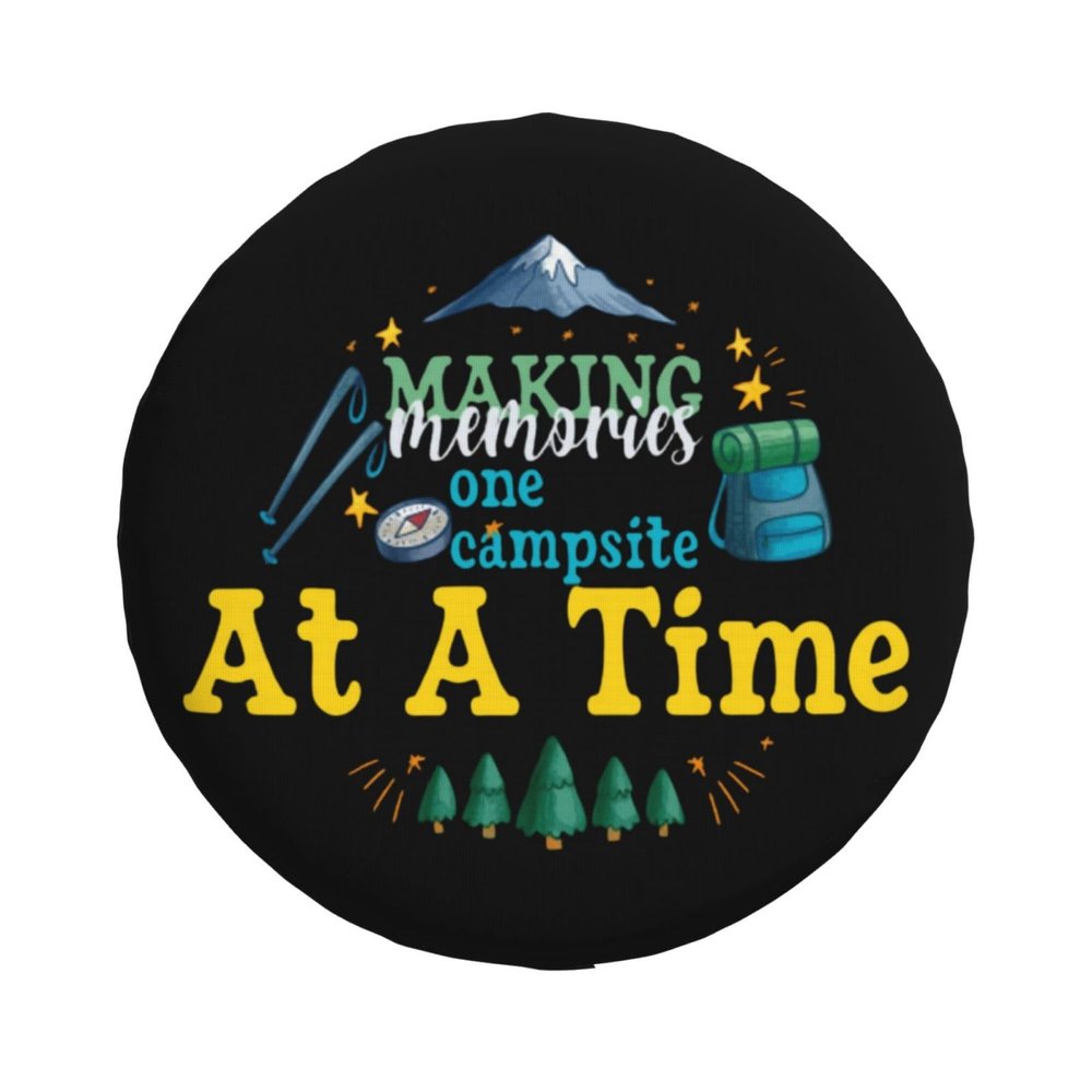 YIWUOUFA Spare Tire Cover Making Memories One Campsite At A Time Weatherproof Universal Wheel Protectors Camper Tire Covers for Trailer Rv Travel 14"" 15"" 16"" 17"" TC1019