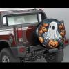 Halloween Spare Tire Cover for Rv Trailer Camper- Pumpkin Grove Ghost Waterproof Wheel Protectors Cover Universal Fit for Truck SUV Travel Camping Outdoor-14 inch view 3