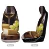 BTCOWZRV Car Seat Covers Set Universal Auto Front Seats Protector Breathable Car Seat Cushion Protector White Wine Cheese Cake Grapes Car Front Seat Cover for Most SUV Sedan Truck view 3