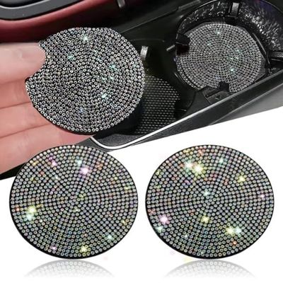 Ultra Bling Cup Holder Extra Ice Bright Decor Car 2 Pack Shiny Cover Protection and Luxury (Color)