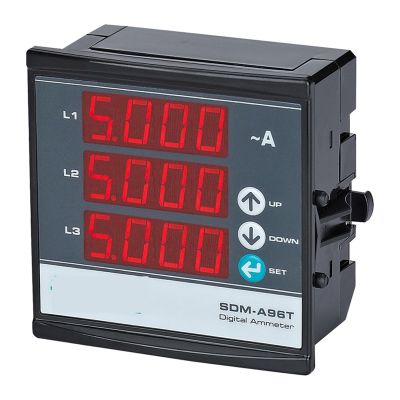 QZLIBEFUD SDM-A96T 3P&4W Digital Three Phase Ammeter, Slim Compact, LED Panel Meter(3CT 200A)