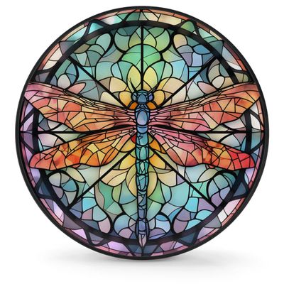 oooJHooo Spare Tire Cover for RV Trailer, Glass Dragonfly Pattern Tire Covers Universal Fit for Travel Trailer Camper Jeep RV SUV Truck Waterproof Wheel Cover (15 inch for Diameter 27 - 29),A-789