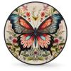 Spare Tire Cover for RV Trailer, Retro Butterfly Flower Tire Covers Universal Fit for Travel Trailer Camper Jeep RV SUV Truck Waterproof Wheel Cover (17 inch for Diameter 31 - 33) view 1