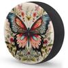 Spare Tire Cover for RV Trailer, Retro Butterfly Flower Tire Covers Universal Fit for Travel Trailer Camper Jeep RV SUV Truck Waterproof Wheel Cover (17 inch for Diameter 31 - 33) view 2
