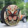 Spare Tire Cover for RV Trailer, Retro Butterfly Flower Tire Covers Universal Fit for Travel Trailer Camper Jeep RV SUV Truck Waterproof Wheel Cover (17 inch for Diameter 31 - 33) view 3