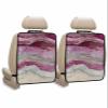 2 Pack Kick Mat Back Seat Protector With 3 Storage Pockets,Abstract Red Waterproof & Stain Proof Universal Car Seat Back Protector Backseat Organizer For Kids Pets,Modern Ombre Ocean Striped Wave Art view 1