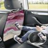 2 Pack Kick Mat Back Seat Protector With 3 Storage Pockets,Abstract Red Waterproof & Stain Proof Universal Car Seat Back Protector Backseat Organizer For Kids Pets,Modern Ombre Ocean Striped Wave Art view 4