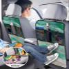 Sabolny 2 Pack Kick Mat Back Seat Protectors, Abstract Green Waterproof & Stain Proof Universal Car Seat Back Protector Backseat Organizer For Kids Pets, Rustic Country Coastal Ombre Stripe Grey view 4