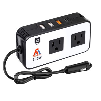 AA Products P-SH-Power Inverter 12V DC to 110V AC 200W Car Charger Adapter Various Charging Protocols Fits AA Products Power Tool Organizer