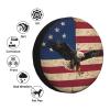 YIWUOUFA Spare Tire Cover Bald Eagle American Flag Wheel Covers Weatherproof Universal Wheel Protectors for Rv SUV Camper Travel Trailer 14"" 15"" 16"" 17"" TC274 view 3