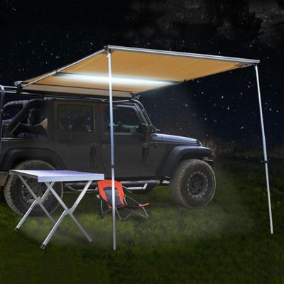 AMNOOL Car Awning, Car Holder, Removable Tent, UV50+sun Refuge, Weather Resistant Retractable Awning for 4x4 Vehicles for SUV/truck (with LED Light Strip) (S S, 200*300cm/6.6*9.8ft