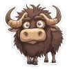 Cute Bison Sticker - Waterproof Durable Adhesive UV-Resistant Vinyl Decal for Car Bumper, Laptop, Water Bottle, Wall, and Window, Size - 5'' Longer Side view 1