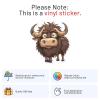 Cute Bison Sticker - Waterproof Durable Adhesive UV-Resistant Vinyl Decal for Car Bumper, Laptop, Water Bottle, Wall, and Window, Size - 5'' Longer Side view 2