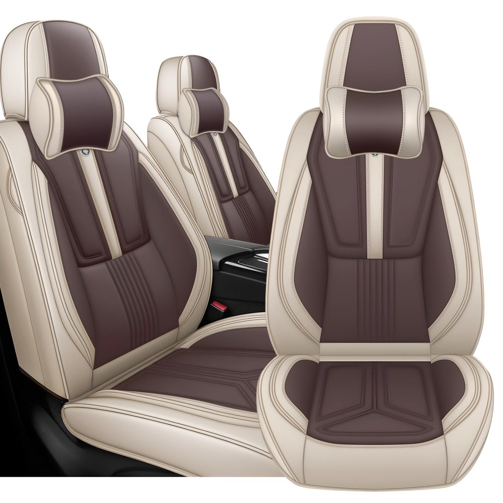 Arazi Seat Covers Front for Honda Pilot 2016-2022,Beige&Brown