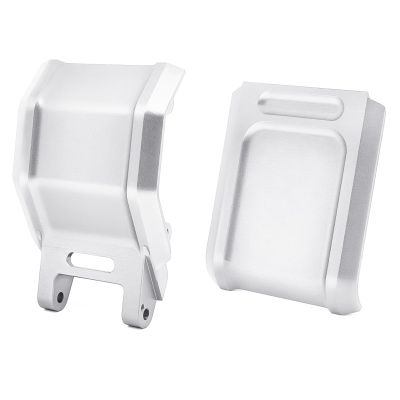 JGGZONE Aluminum 7075 Front & Rear Chassis Armor Skid Plate Guard for LOSI 1:4 Promoto MX Motorcycle Dirt Bike RTR FXR LOS06000 LOS06002 Upgrade Parts - Silver