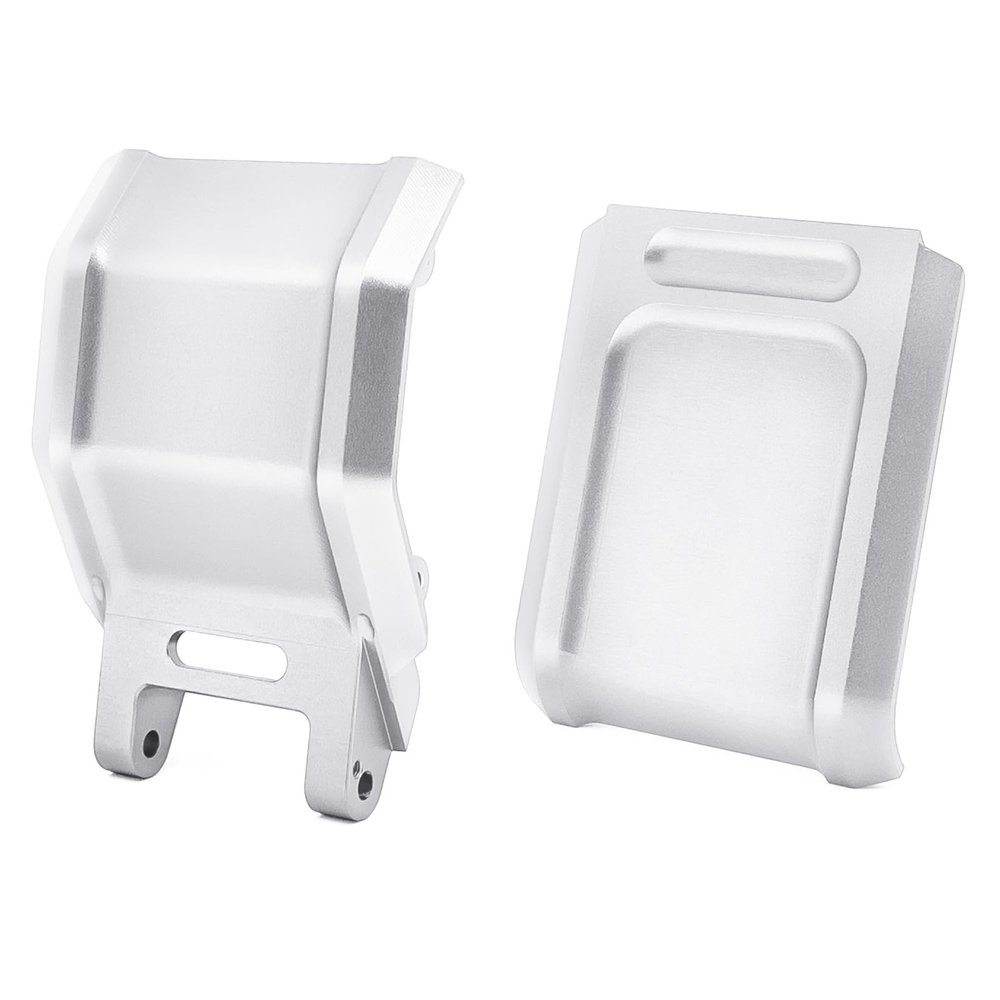 JGGZONE Aluminum 7075 Front & Rear Chassis Armor Skid Plate Guard for LOSI 1:4 Promoto MX Motorcycle Dirt Bike RTR FXR LOS06000 LOS06002 Upgrade Parts - Silver