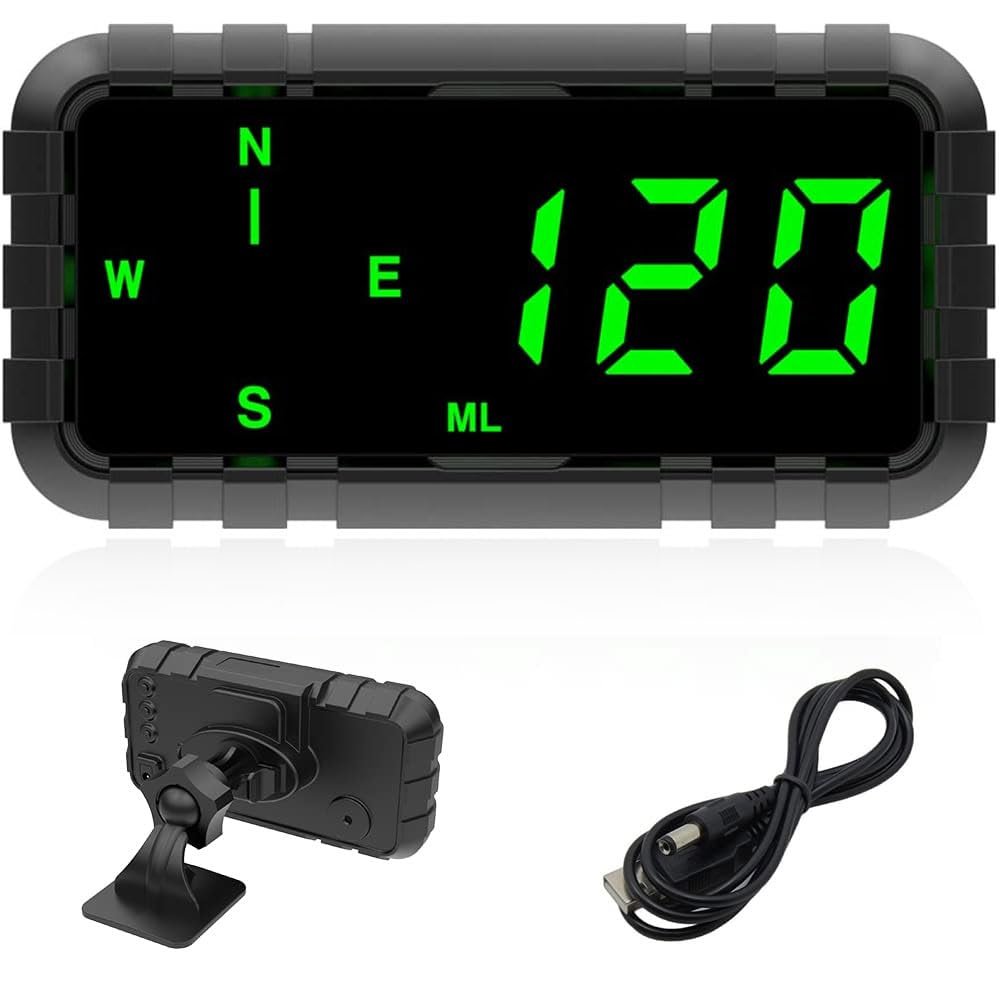 OinDoDi Heads Up Display for Car Digital GPS Speedometer MPH kit Automotive Compass for Dashboard HUD Fatigued Driving Alert Speeding Alarm for Trucks Golf cart All Vehicles (C3010)