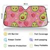 Car Windshield Sun Shade Cute Avocado Foldable Sun Visor Protection Car Interior, Car Sunscreen Blocks UV Rays Heat Protection for Cars,Trucks,SUVs(55x27.5 inches) view 2