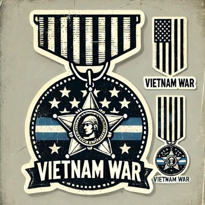 Vietnam War Military Medal Stickers - Vintage Decals for Cars, Laptops, Bumpers, and Windows Variation 4 (6)