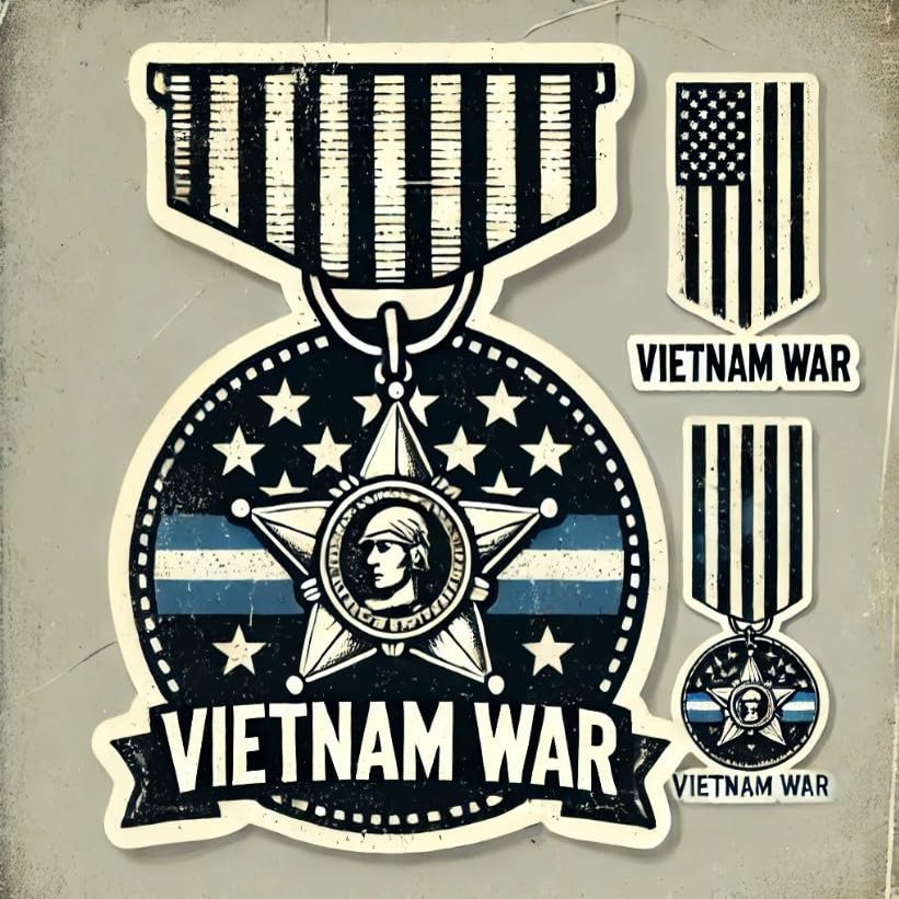 Vietnam War Military Medal Stickers - Vintage Decals for Cars, Laptops, Bumpers, and Windows Variation 4 (6)