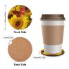 Car Cup Coaster 2PCS Car Cup Holder Coaster Yellow Sunflowers with Red Butterfly Car Coaster Non-Slip Cup Holder Coasters with A Finger Notch Interior Decoration Shockproof Drink Mat for Most Vehicle view 2