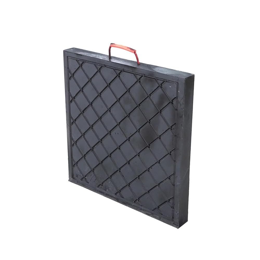 GZHERVICES Outrigger Pads, Jack Landing Pad, RV Leveling Blocks with Handle for Tow, Heavy Duty Stabilizing Pad, Landing Gear for Service Truck, Trailer, Crane, Wrecker(Black-1pcs,11.8x11.8x1.2in)