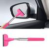 Car Rearview Mirror Wiper, Retractable Car Side Mirror Squeegee with Telescopic Long Handle, Mini Portable Automotive Window Cleaner Tool for Rainy Foggy Weather, Universal Car Accessories (Pink) view 1