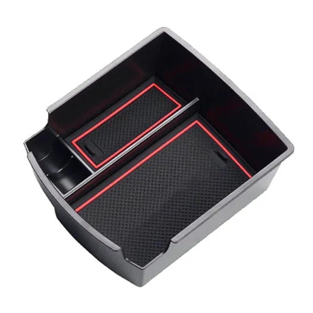 RSUQEOLG Fit for Hyundai Kona 2018-2023, Car Centre Console Storage Box, Center Console Tray, Black Console Organizer, Car Accessories