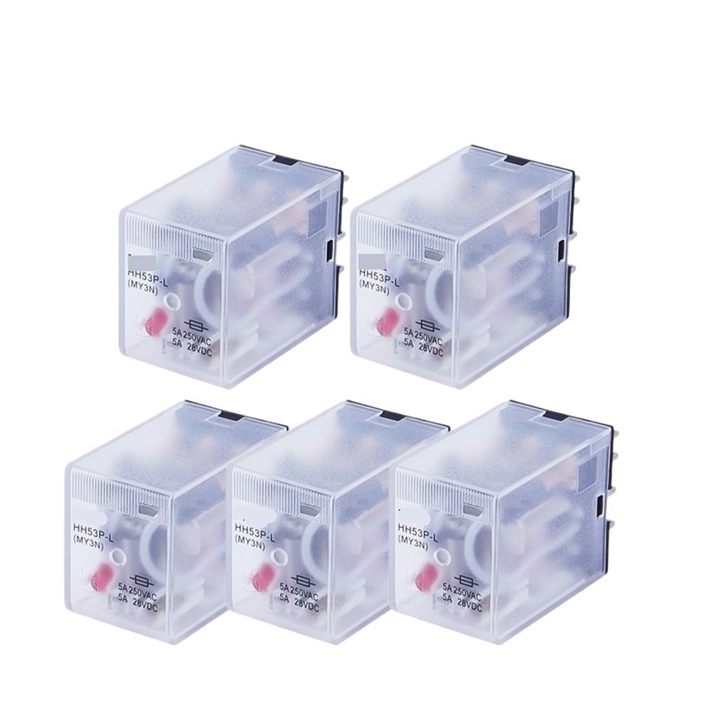 QZLIBEFUD 5PCS Power Relay New Type Frosting Relay HH53P MY3NJ 11Pin AC6V12V/AC24V/AC110V/AC220V 380V Copper Coil(AC110V)